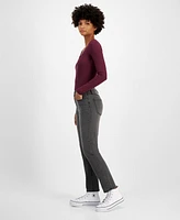 Tinseltown Juniors' High-Rise Straight-Leg Jeans