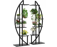 Tribesigns 5-Tier Plant Stand Pack of 2, Multi-Purpose Curved Display Shelf Bonsai Flower Rack for Indoor Garden, or Balcony, Home Use