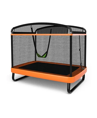 Sugift 6 Feet Kids Entertaining Trampoline with Swing Safety Fence