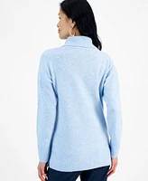 Style & Co Petite Shawl-Collar Button-Trim Tunic Sweater, Created for Macy's