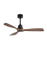 Sofucor 48 Solid Wood Blades Ceiling Fan Without Light