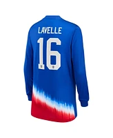 Nike Big Boys and Girls Rose Lavelle Royal Uswnt 2024 Away Stadium Replica Player Long Sleeve Jersey