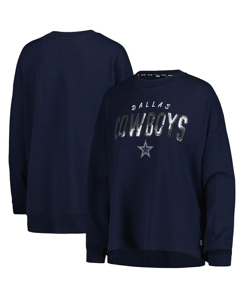 Dkny Women's Navy Dallas Cowboys Penelope Pullover Sweatshirt