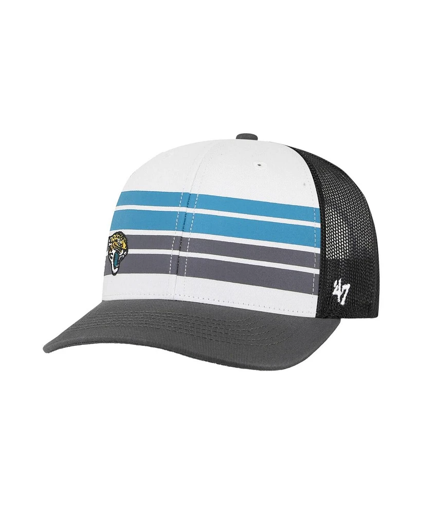 '47 Brand Big Boys and Girls White/Charcoal Jacksonville Jaguars Cove Trucker Adjustable Hat