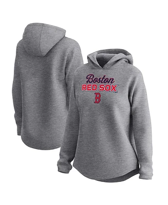 Fanatics Women's Heather Gray Boston Red Sox Fleece Pullover Hoodie