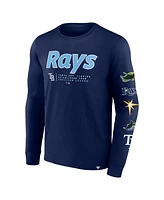 Fanatics Men's Navy Tampa Bay Rays Strike the Goal Long Sleeve T-Shirt