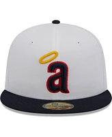 New Era Men's White/Navy California Angels Optic 59FIFTY Fitted Hat