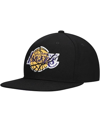 Mitchell & Ness Men's Black Los Angeles Lakers Shattered Snapback Hat