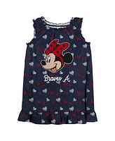 Outerstuff Baby Boys and Girls Atlanta Braves Minnie's Bow Tank Top Cover 2-Pack Set