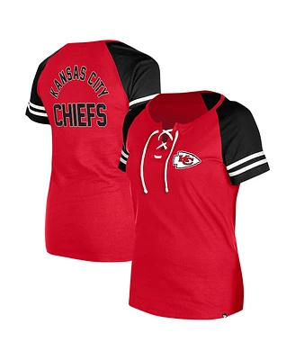 New Era Women's Red Kansas City Chiefs Lace-Up Raglan T-Shirt