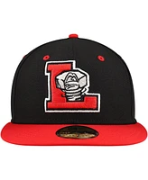 New Era Men's Black/Red Lansing Lugnuts Authentic Collection 59FIFTY Fitted Hat