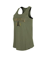 New Era Women's Olive Los Angeles Angels Armed Forces Day Tank Top