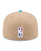 New Era Men's Tan/Teal Charlotte Hornets 2024 Nba Draft 59FIFTY Hat