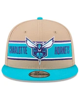 New Era Big Boys and Girls Tan/Teal Charlotte Hornets 2024 Nba Draft 9FIFTY Snapback Hat