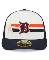 New Era Men's Cream/Navy Detroit Tigers 2024 Mlb All-Star Game Workout Low Profile 59FIFTY Hat