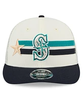 New Era Men's Cream/Navy Seattle Mariners 2024 Mlb All-Star Game Workout Meshback Low Profile 9FIFTY Snapback Hat