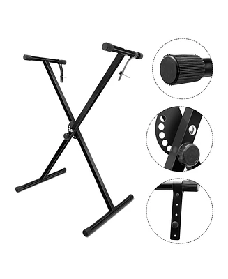 5 Core Piano Stand Adjustable Keyboard Stands Metal X Style On Stage Keyboard Seat Durable & Sturdy Easy To Assemble For Travel And Storage - Ks 1X