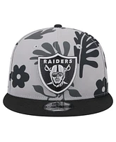 New Era Men's Silver Las Vegas Raiders Leafy 9FIFTY Snapback Hat