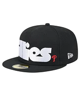 New Era Men's Black Philadelphia Phillies Checkered Undervisor 59FIFTY Fitted Hat