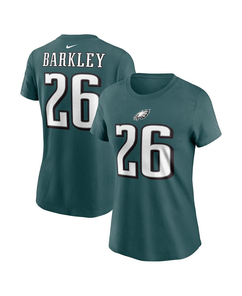Nike Women's Saquon Barkley Midnight Green Philadelphia Eagles Player Name Number T-Shirt