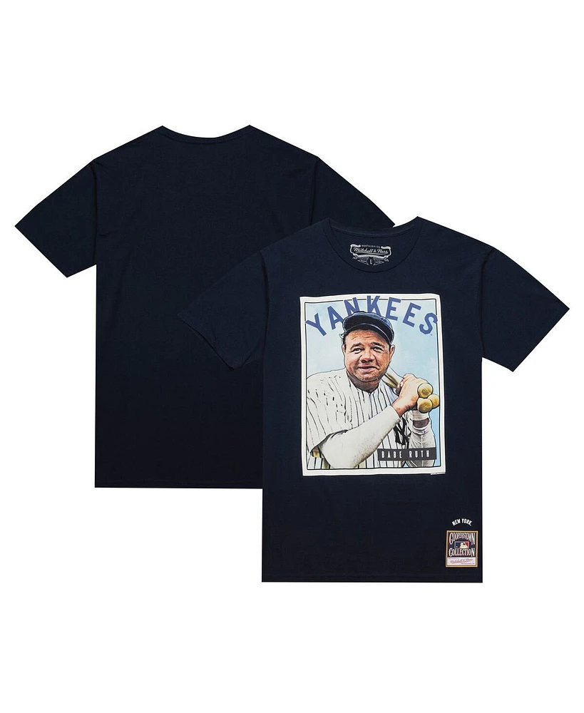 Mitchell & Ness Men's Babe Ruth Navy New York Yankees Cooperstown Collection Collectors Connection T-Shirt