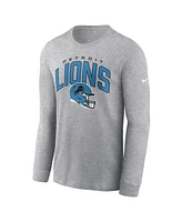 Nike Men's Heather Gray Detroit Lions Essential Long Sleeve T-Shirt