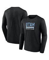 Fanatics Men's Black Utah Hockey Club Secondary Logo Long Sleeve T-Shirt