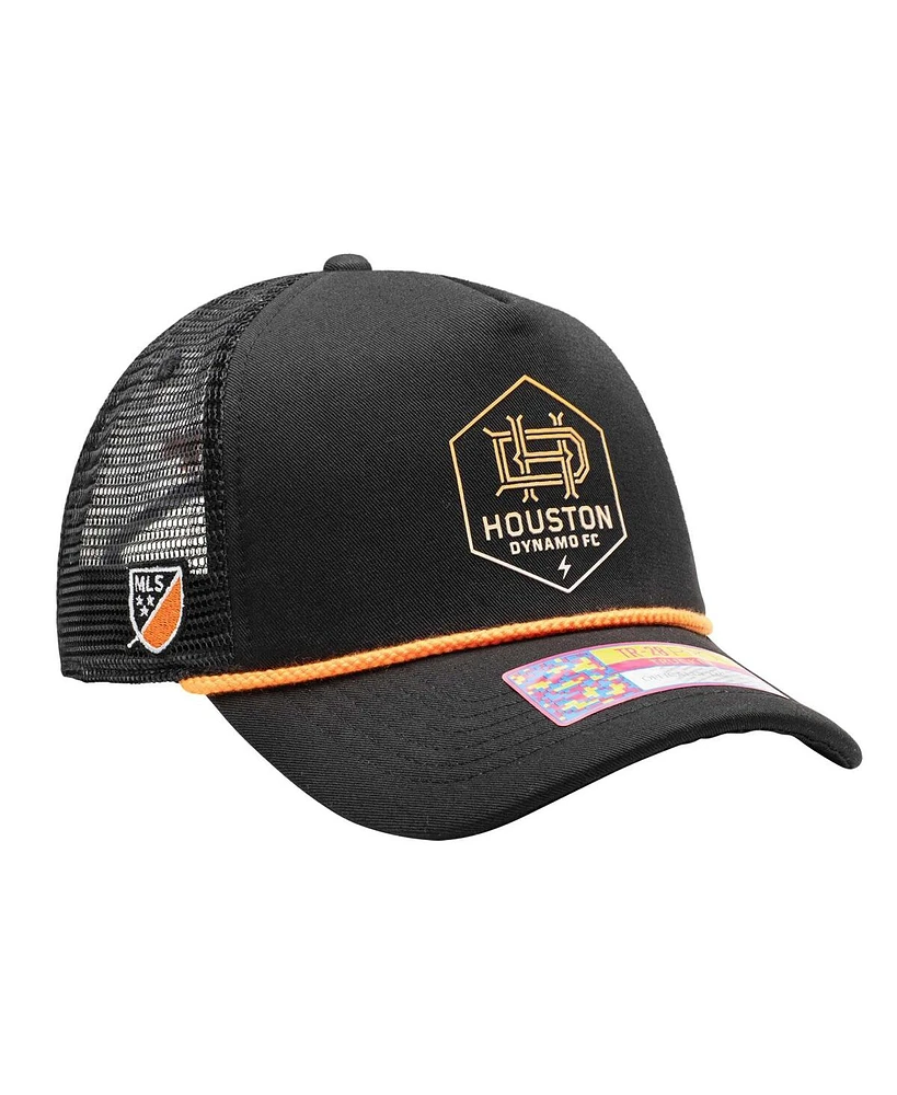 Fan Ink Men's Black Houston Dynamo Fc Atmosphere Trucker Adjustable Hat