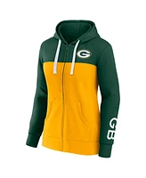 Fanatics Women's Green/Gold Green Bay Packers Take the Field Colorblock Full-Zip Hoodie