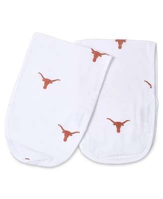 Three Little Anchors Baby Boys and Girls Texas Longhorns 2-Pack Muslin Burp Cloth Set