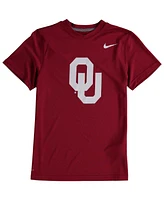 Nike Big Boys and Girls Oklahoma Sooners Crimson Logo Legend Performance T-Shirt