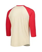 Majestic Men's Cream/Red St. Louis Cardinals Raglan 3/4-Sleeve T-Shirt