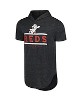 Majestic Men's Black Cincinnati Reds Tri-Blend Hoodie T-Shirt