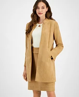 Tahari Asl Women's Faux Suede Stand Collar Jacket