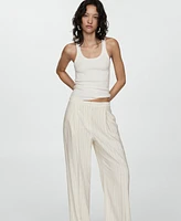 Mango Women's Straight Striped Pants