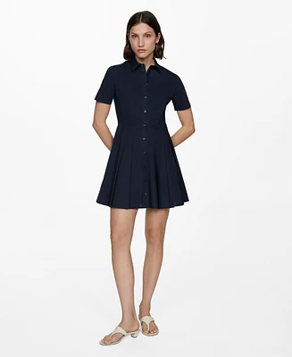 Mango Women's Pleated Shirt Dress