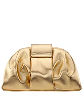 Nina Pleated Metallic Soft Clutch