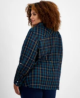 Tommy Hilfiger Plus Plaid Button-Front Shirt