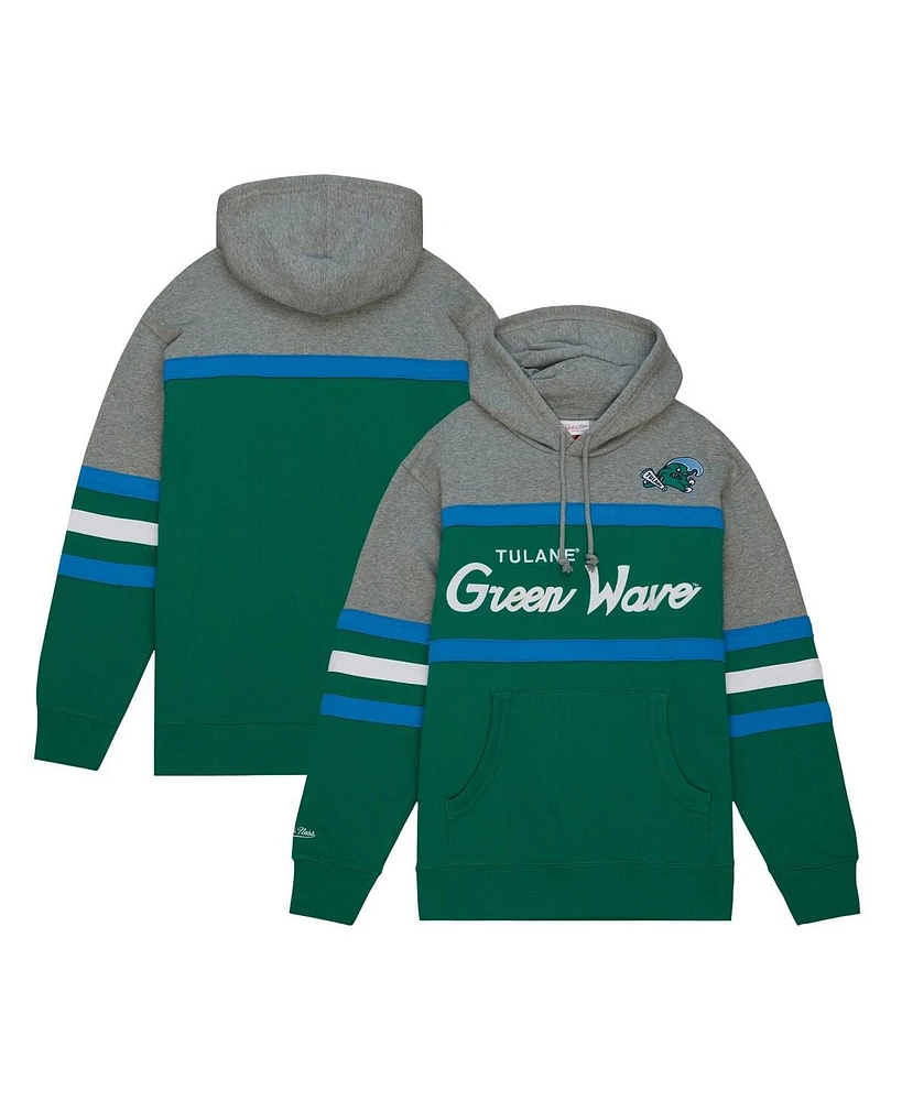 Mitchell & Ness Men's Green Tulane Wave Head Coach Pullover Hoodie