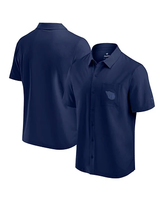 Fanatics Men's Navy Cleveland Guardians Front Office Button-Up Shirt