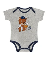 Outerstuff Newborn Baby Boys and Girls Gray/White New York Yankees Two-Pack Play Ball Bodysuit Set