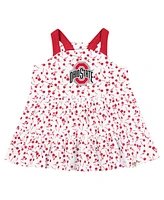 Colosseum Baby Boys and Girls White Ohio State Buckeyes Robin Floral Dress