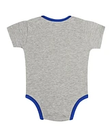 Outerstuff Newborn Baby Boys and Girls Gray/White New York Mets Two-Pack Play Ball Bodysuit Set