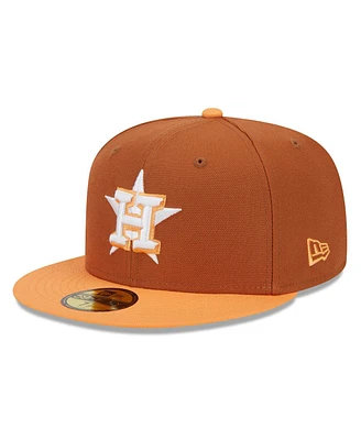 New Era Men's Brown/Orange Houston Astros Spring Color Basic Two-Tone 59FIFTY Fitted Hat