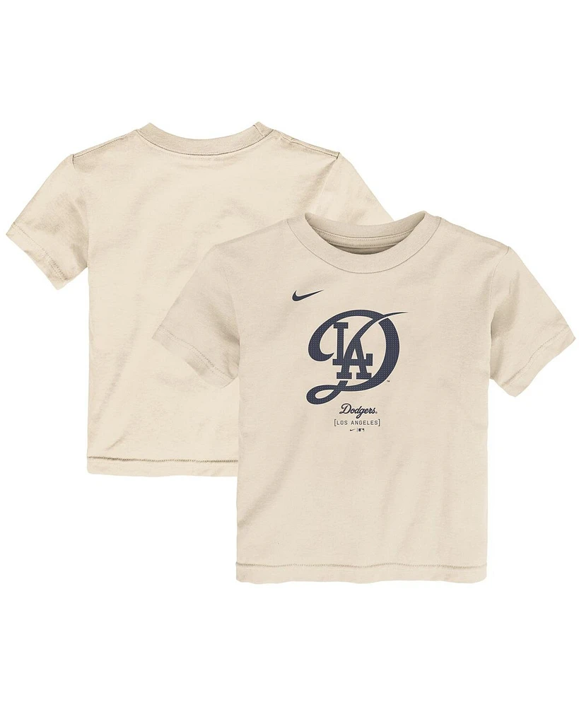 Nike Toddler Cream Los Angeles Dodgers 2024 City Connect Large Logo T-Shirt