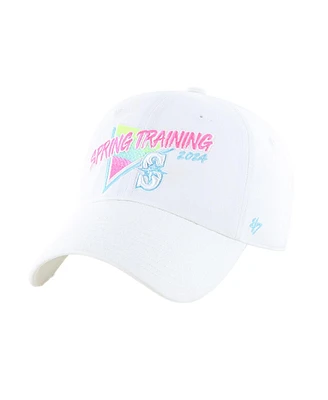 '47 Brand Men's White Seattle Mariners 2024 Spring Training Vapor Wave Clean Up Adjustable Hat