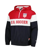 5th & Ocean Men's by New Era Navy Usmnt Throwback Quarter-Zip Windbreaker Jacket