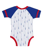 Outerstuff Newborn Baby Boys and Girls White Chicago Cubs Base Hitter Bodysuit, Bib Bootie Set