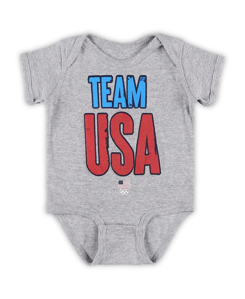 Outerstuff Newborn Baby Boys and Girls Team Usa Heather Gray Size Up Bodysuit One Piece