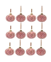 Slickblue Set of 12 Elegant Glass Ornaments for Holiday Decor